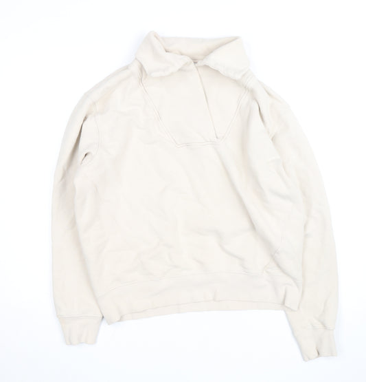 Reiss Women Beige High Neck Pullover Sweatshirt Jumper Size S