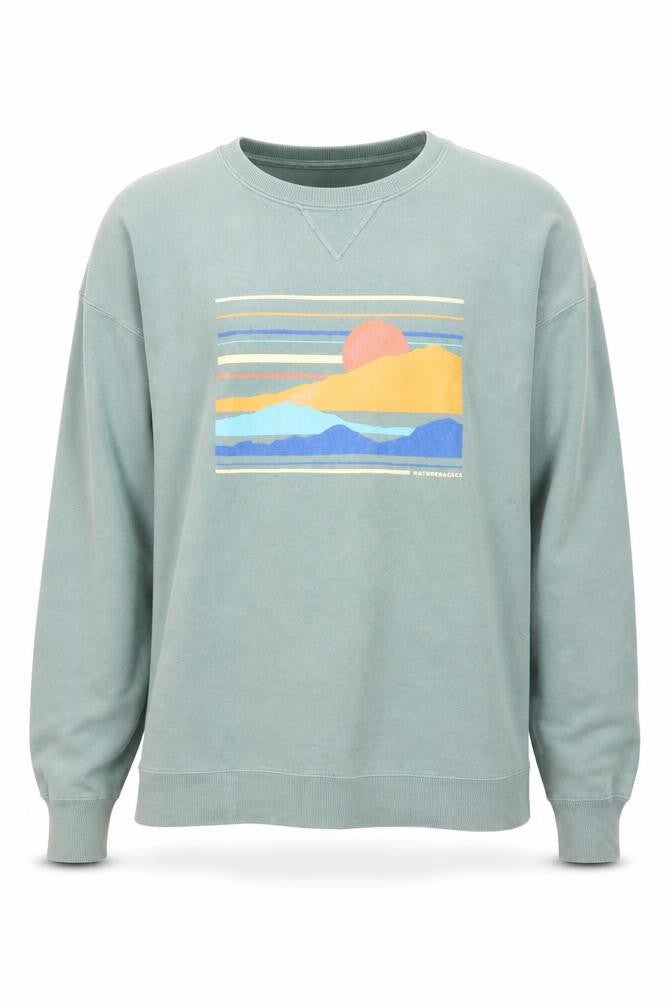 Front view of ComfortWash men’s green medium pullover sweatshirt graphic print