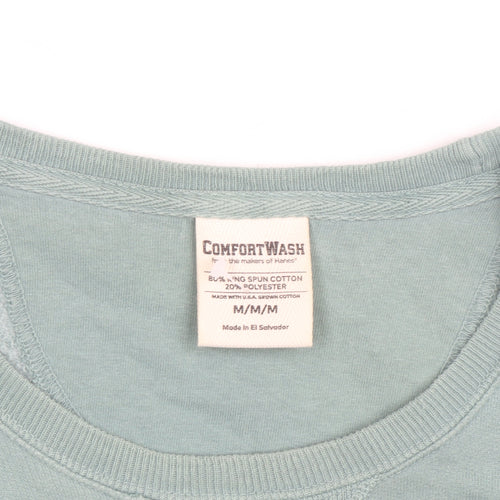 ComfortWash Mens Green Medium Pullover Sweatshirt Graphic Print