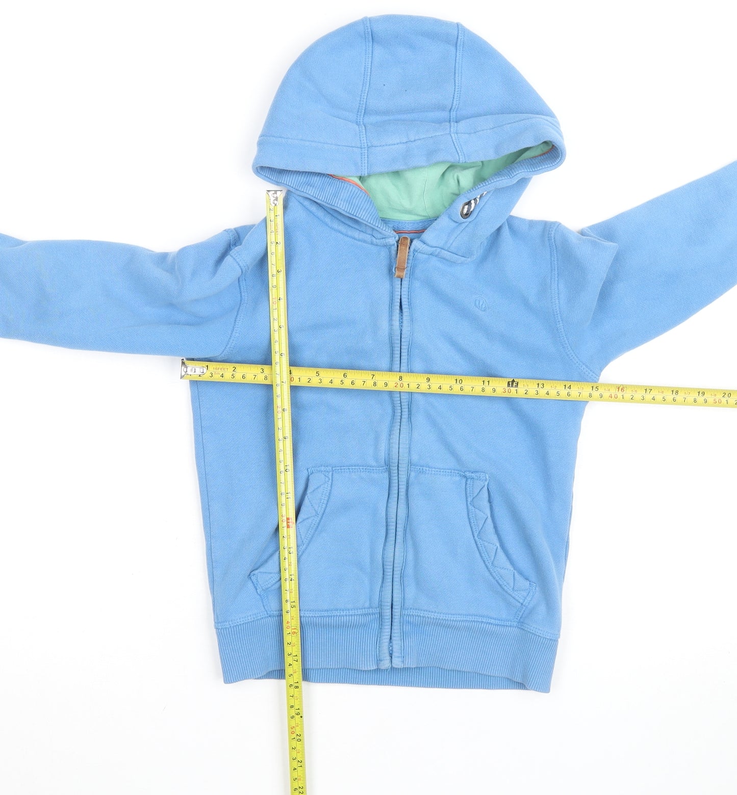 FatFace Boys Blue Shark Print Full Zip Hoodie Size 6-7 Years