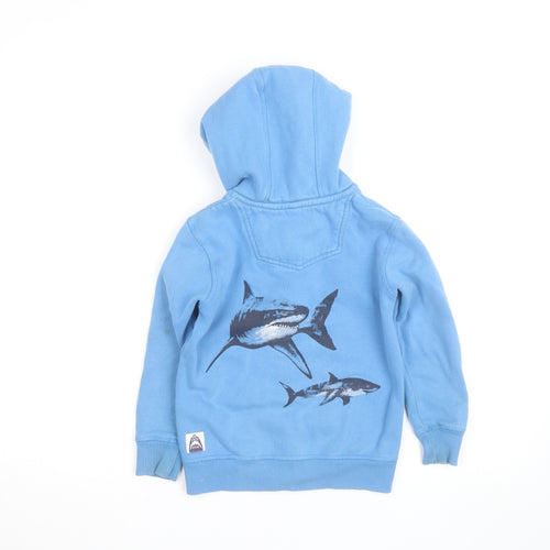 FatFace Boys Blue Shark Print Full Zip Hoodie Size 6-7 Years