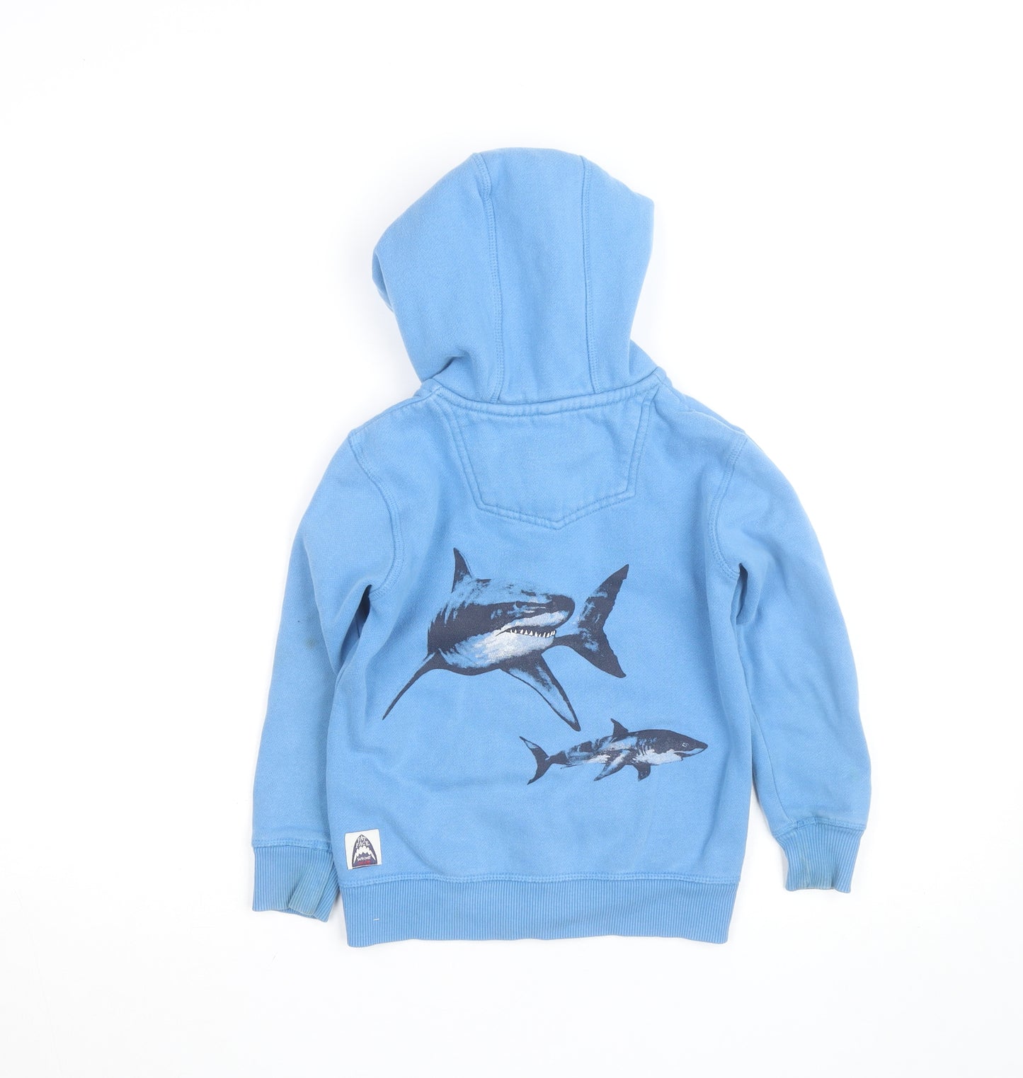 FatFace Boys Blue Shark Print Full Zip Hoodie Size 6-7 Years