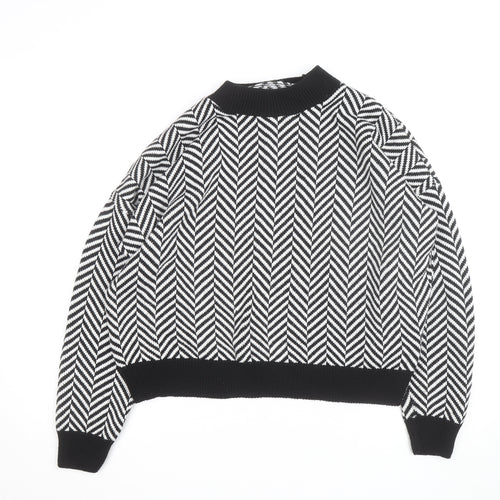 In The Style Women's Black & White Chevron Knit Jumper Size 12