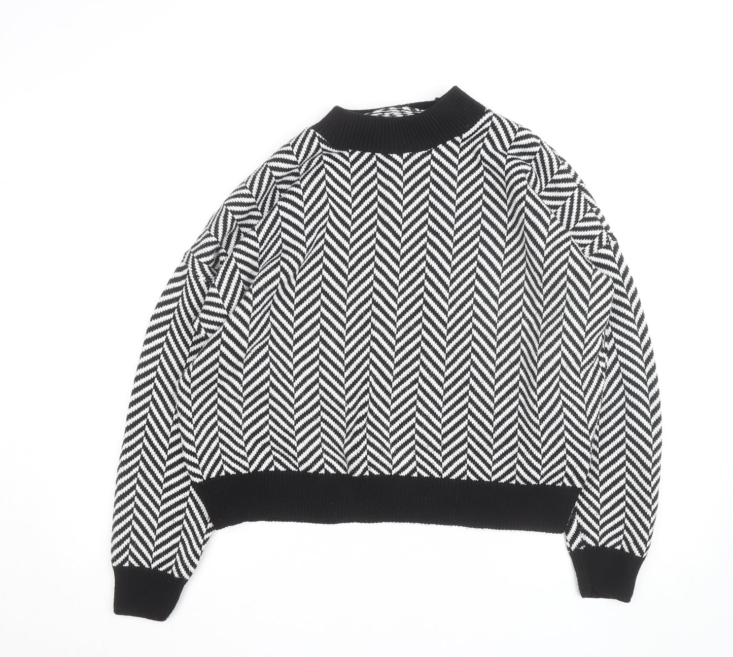 In The Style Women's Black & White Chevron Knit Jumper Size 12