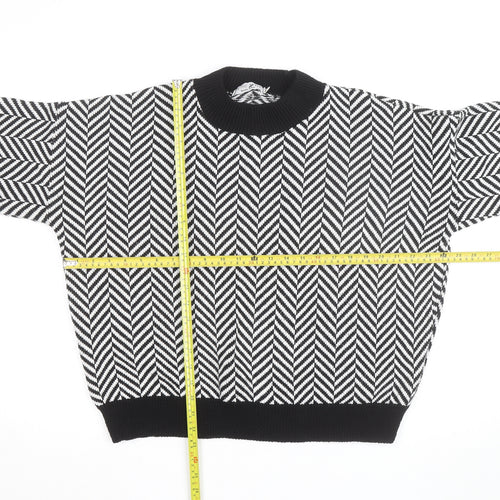 In The Style Women's Black & White Chevron Knit Jumper Size 12