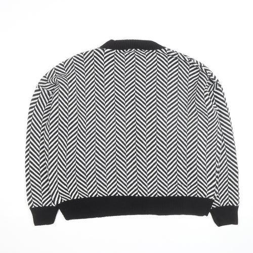 In The Style Women's Black & White Chevron Knit Jumper Size 12