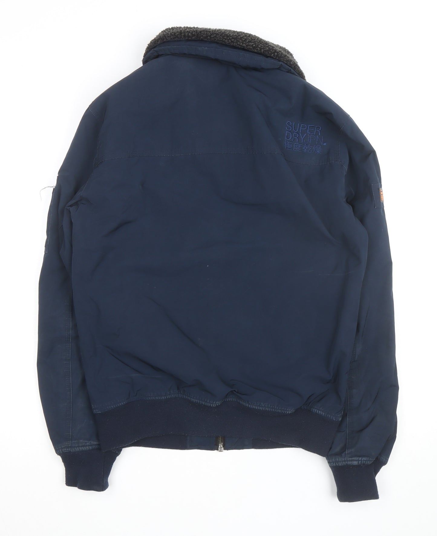 Superdry Men's Blue Bomber Jacket M Lined Fleece Collar
