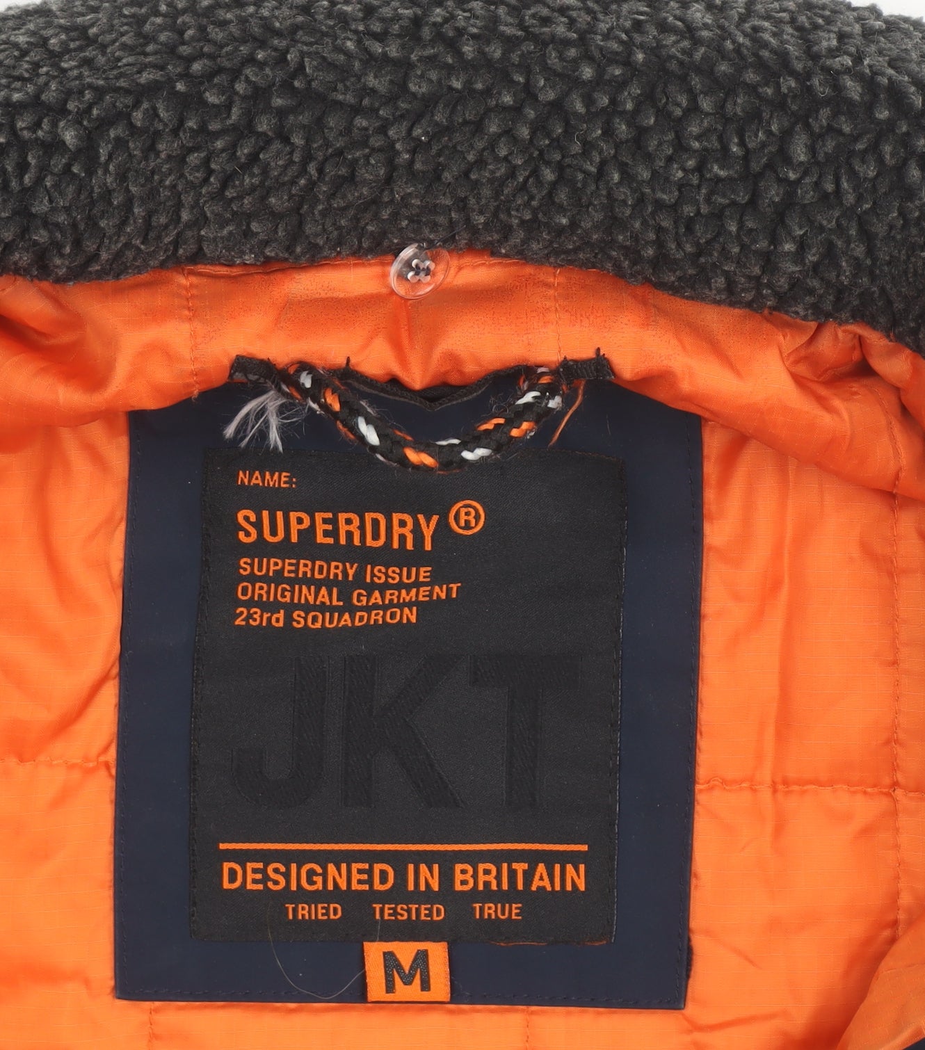 Superdry Men's Blue Bomber Jacket M Lined Fleece Collar