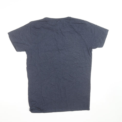 Jack & Jones Men’s Blue Graphic Print Crew Neck T-Shirt Size M