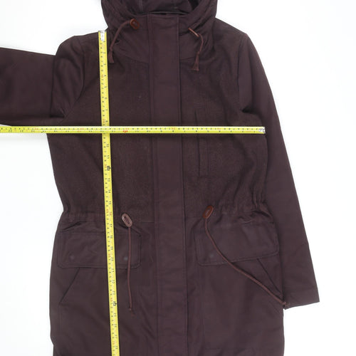 GAP Women’s Brown Hooded Parka Coat Size M Long Lined Jacket