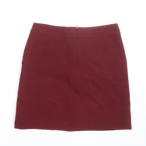 Jigsaw Women Red Wool Short Pencil Skirt Size 8