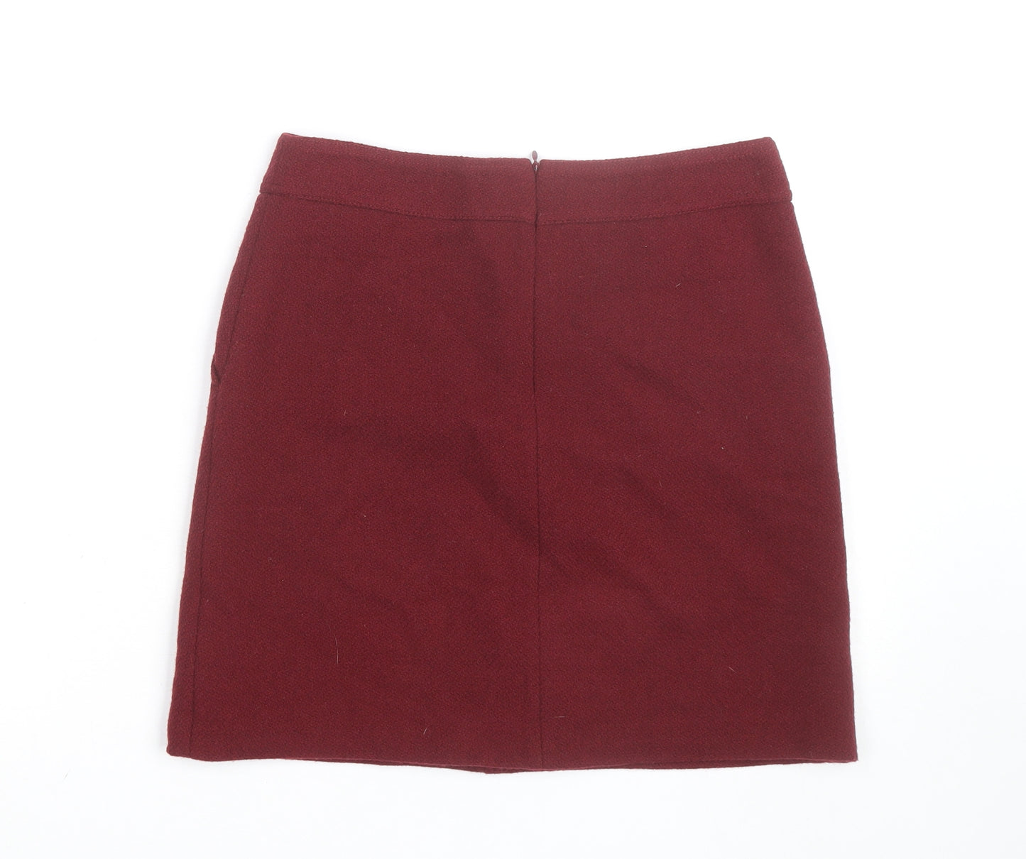 Jigsaw Women Red Wool Short Pencil Skirt Size 8