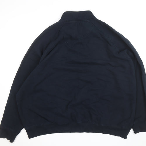 Marks and Spencer Men's Blue 4XL Half Zip Fleece Jumper