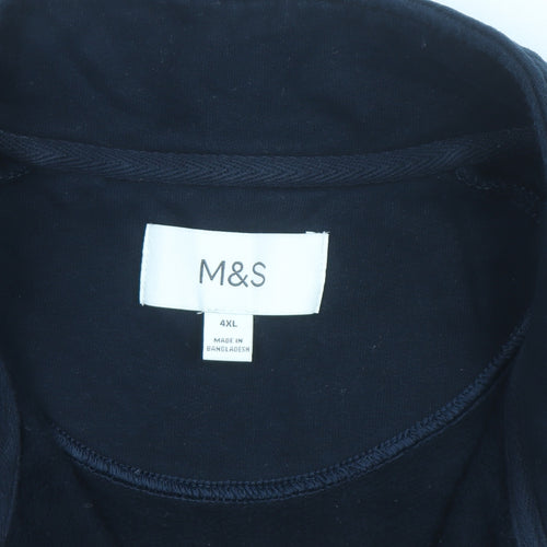 Marks and Spencer Men's Blue 4XL Half Zip Fleece Jumper