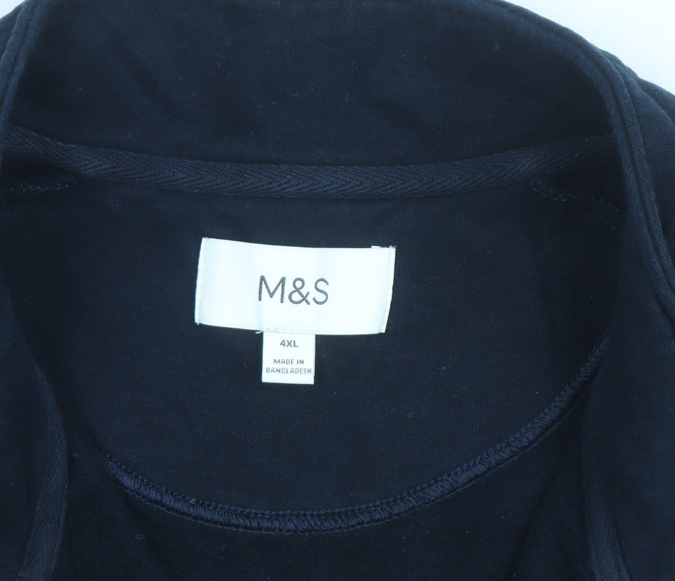 Marks and Spencer Men's Blue 4XL Half Zip Fleece Jumper