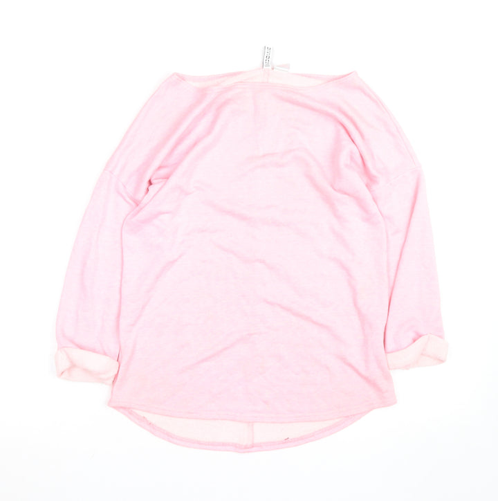 H&M Women’s Pink Boat Neck Long Sleeve Relaxed Pullover Jumper XS
