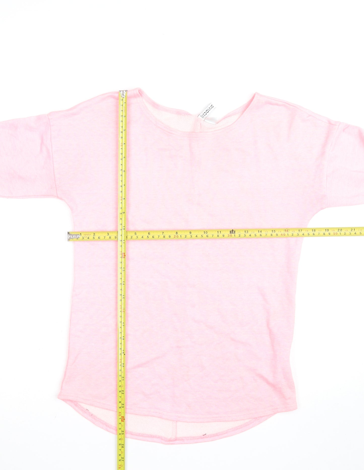 H&M Women’s Pink Boat Neck Long Sleeve Relaxed Pullover Jumper XS