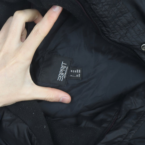Esprit Mens Black 38R Puffer Jacket with Zip Pockets Winter Warm