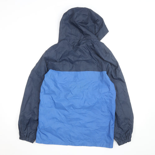 Nutmeg Boys Blue Hooded Windbreaker Jacket 13-14 Years Lightweight Zip Coat