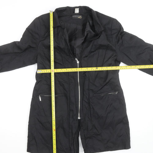 Creation L Women's Black Long Trench Coat Size 14
