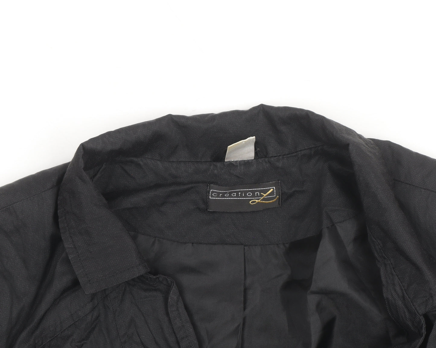 Creation L Women's Black Long Trench Coat Size 14