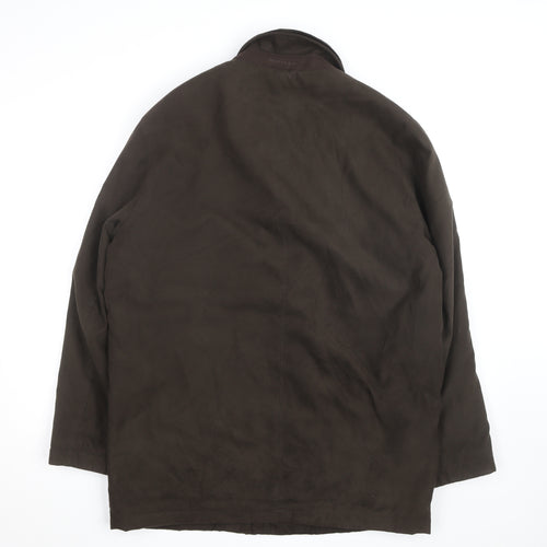 Jupiter Men's Brown Mid-Length Cotton Leather Overcoat Size 50