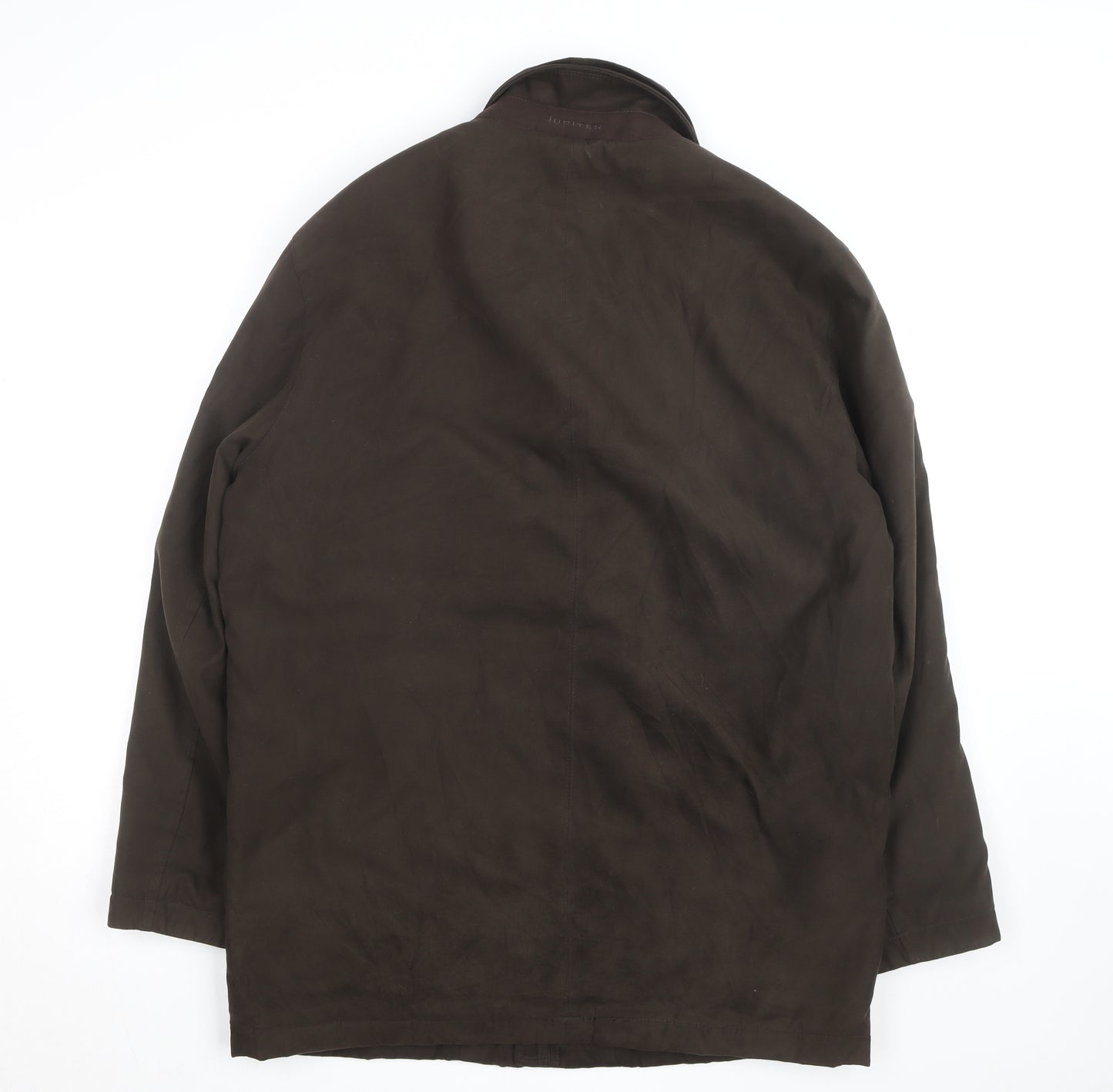 Jupiter Men's Brown Mid-Length Cotton Leather Overcoat Size 50