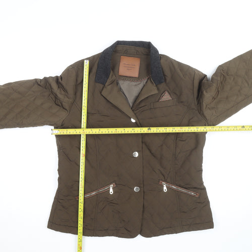 Massimo Dutti Women's Brown Quilted Short Jacket Size M