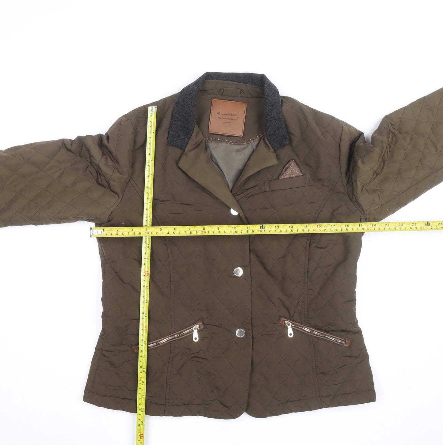 Massimo Dutti Women's Brown Quilted Short Jacket Size M