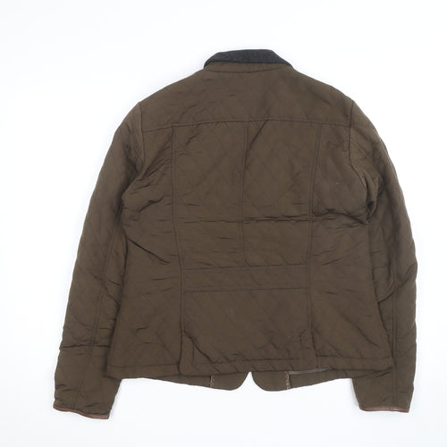 Massimo Dutti Women's Brown Quilted Short Jacket Size M