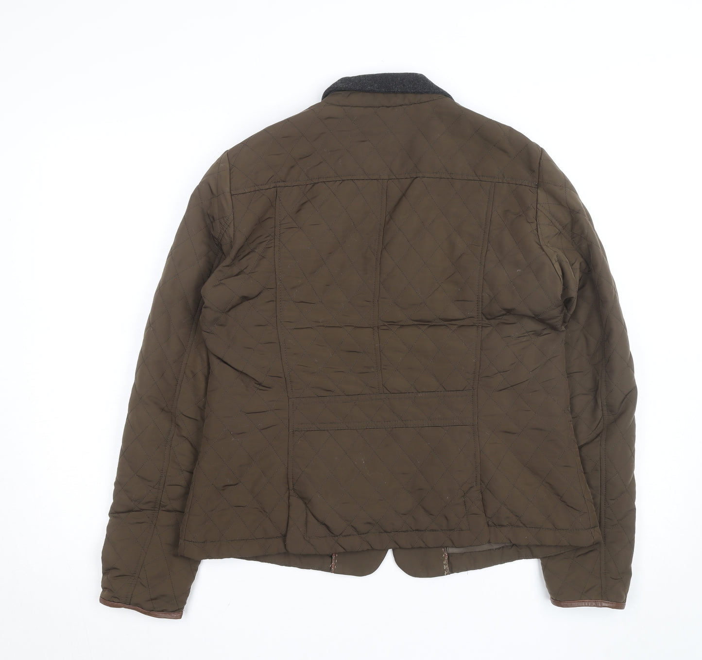 Massimo Dutti Women's Brown Quilted Short Jacket Size M