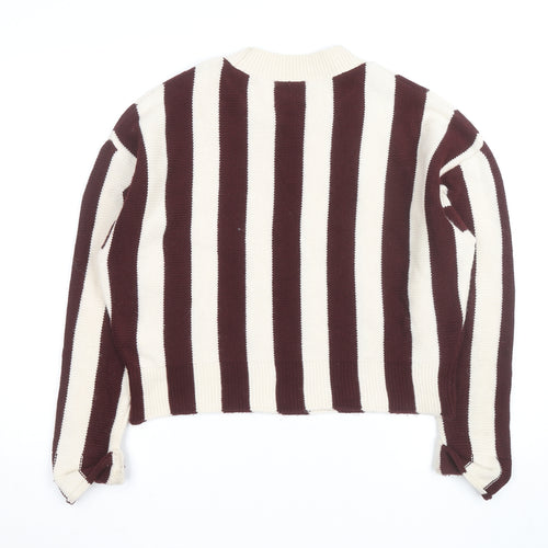 ASOS DESIGN Women’s Brown Stripe Crew Neck Knit Jumper M
