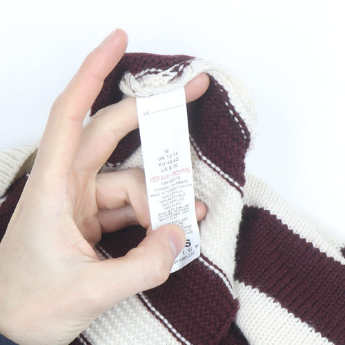 ASOS DESIGN Women’s Brown Stripe Crew Neck Knit Jumper M