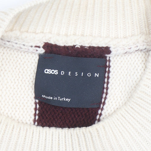 ASOS DESIGN Women’s Brown Stripe Crew Neck Knit Jumper M