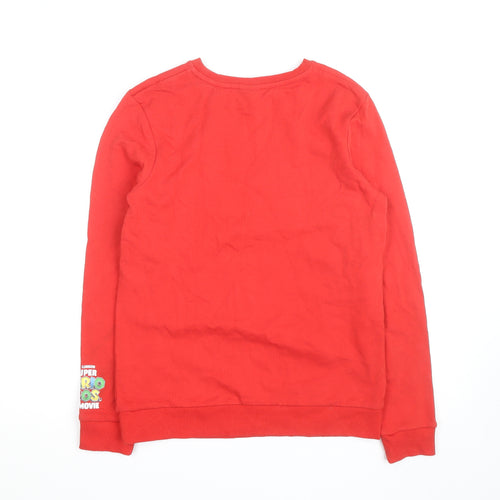 George Boys Red Super Mario Sweatshirt 13-14 Years Long Sleeve Pullover