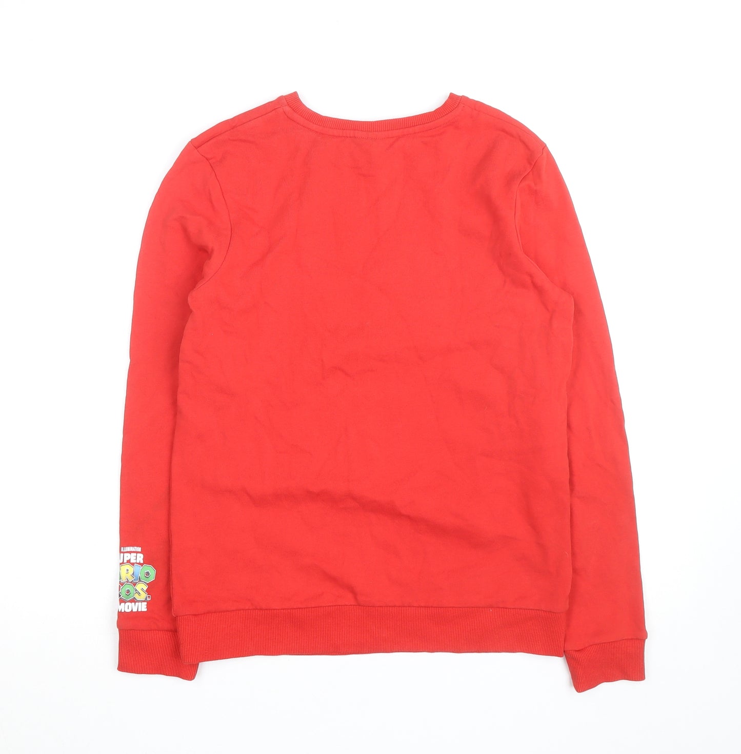 George Boys Red Super Mario Sweatshirt 13-14 Years Long Sleeve Pullover