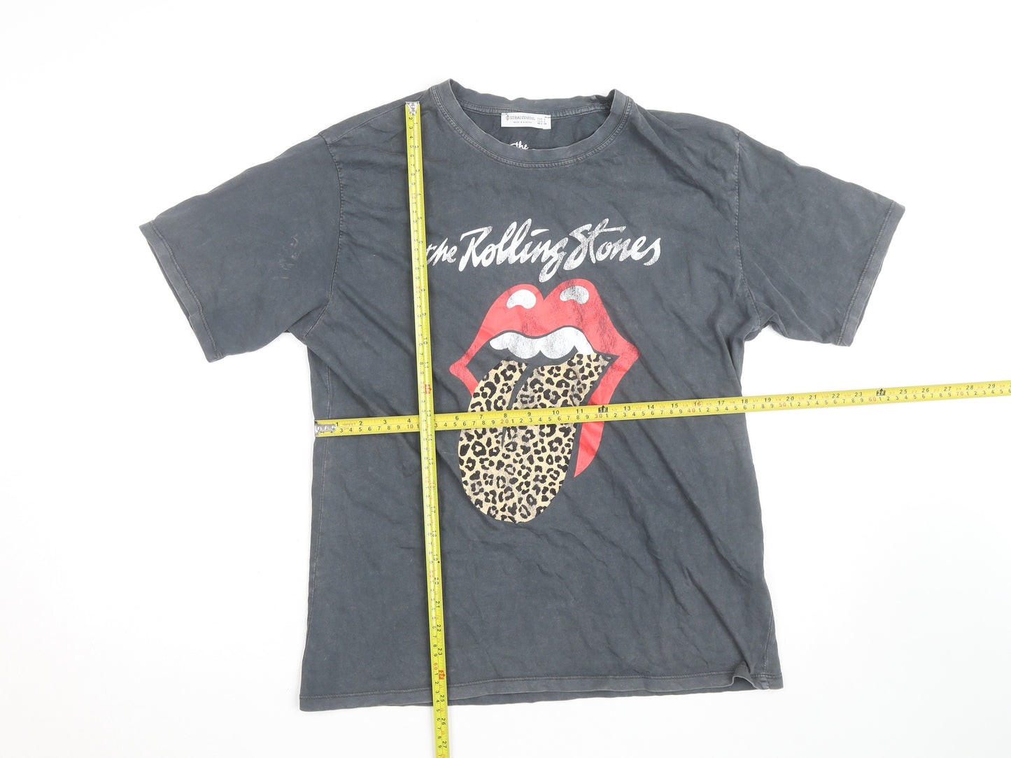 Stradivarius Womens Black Rolling Stones Graphic T-Shirt Size L