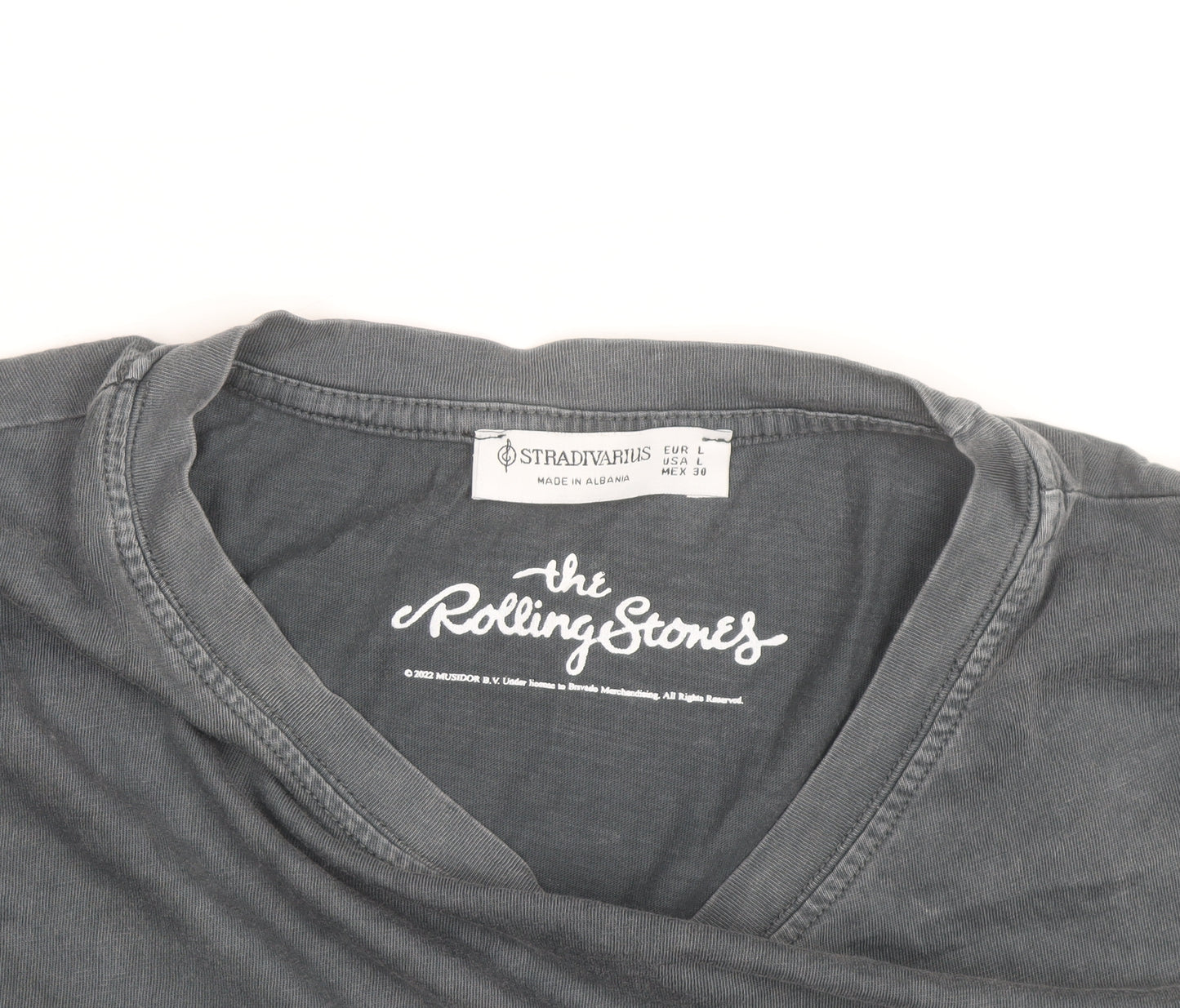 Stradivarius Womens Black Rolling Stones Graphic T-Shirt Size L