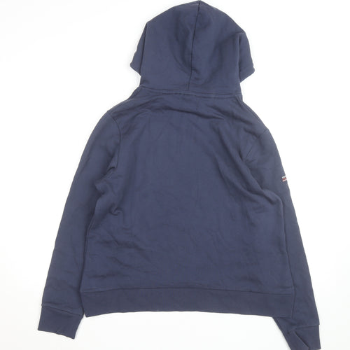 Superdry Men's Blue Pullover Hoodie XL Regular Fit Logo Sweatshirt