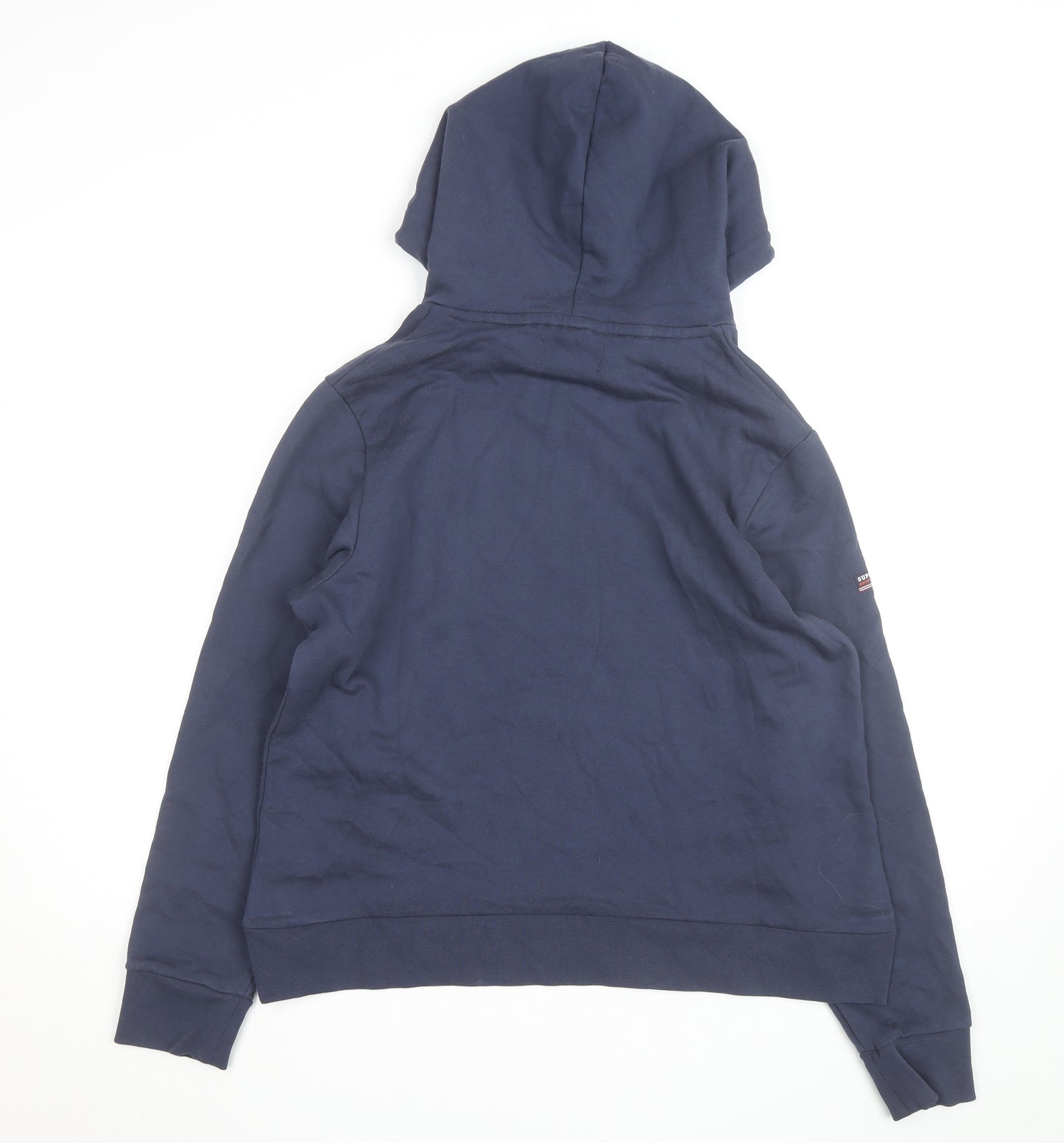 Superdry Men's Blue Pullover Hoodie XL Regular Fit Logo Sweatshirt
