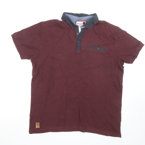 Centered Men’s Brown Cotton Short Sleeve Polo Shirt L