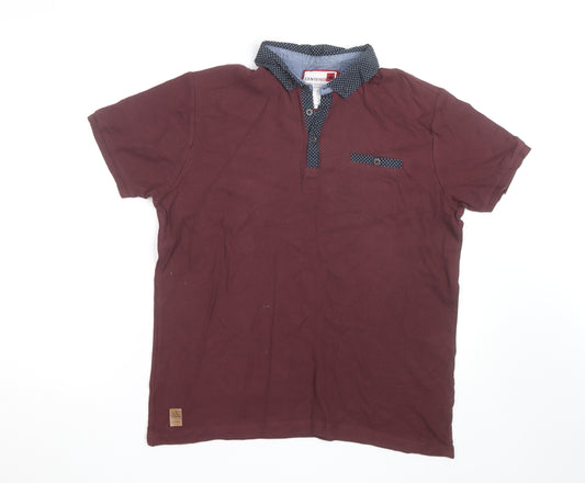 Centered Men’s Brown Cotton Short Sleeve Polo Shirt L