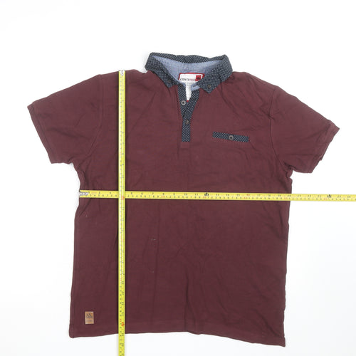 Centered Men’s Brown Cotton Short Sleeve Polo Shirt L