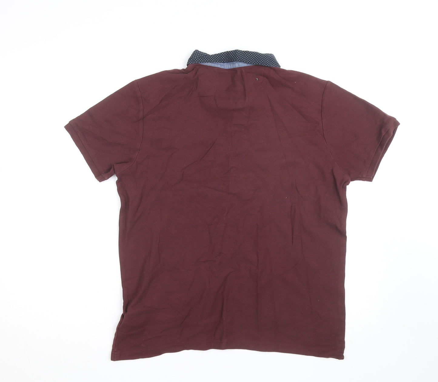 Centered Men’s Brown Cotton Short Sleeve Polo Shirt L