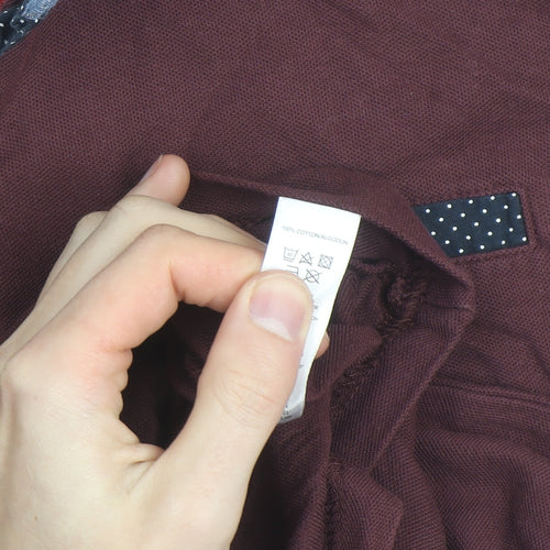 Centered Men’s Brown Cotton Short Sleeve Polo Shirt L