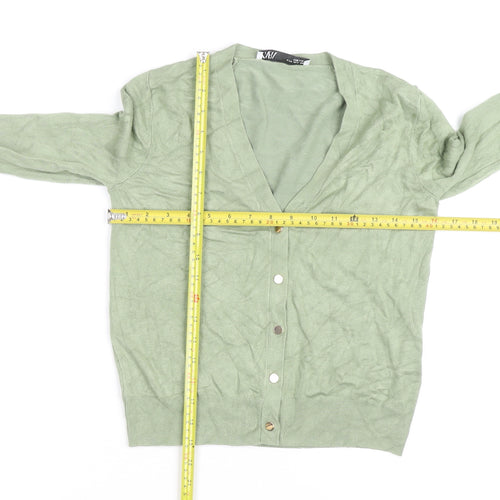 Zara Women’s Green V-Neck Button Cardigan Size S