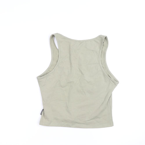 Playboy x Missguided Womens Green Cropped Tank Top L