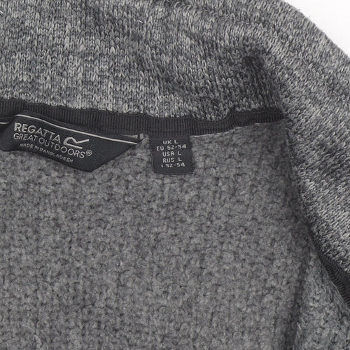Regatta Mens Grey L Fleece Activewear Jacket Full Zip Outdoor