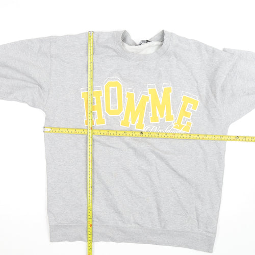boohooMAN Grey HOMME Worldwide Sweatshirt Women Small Crew Neck Pullover