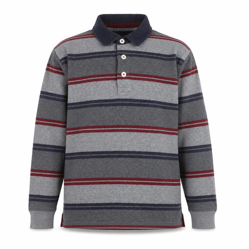 Marks and Spencer Blue Harbour Men's Grey Striped Long Sleeve Regular Fit Shirt S